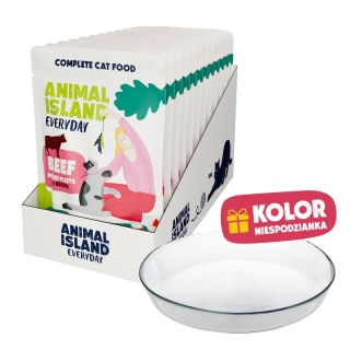 Animal Island Wołowina 12x85g + SZKLANY TALERZYK edycja limitowana