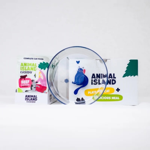 Animal Island Wołowina 12x85g + SZKLANY TALERZYK edycja limitowana