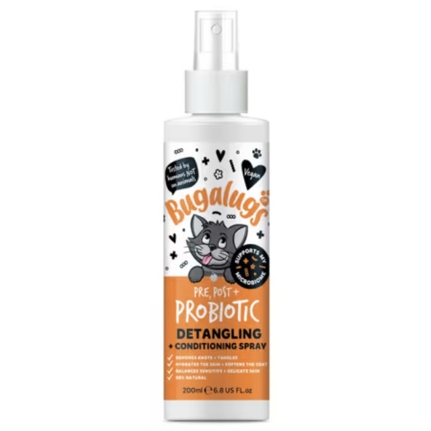Bugalugs Detangling & Conditioning Spray - probiotyczny spray odżywczy ułatwiający rozczesywanie sierści kota 200ml