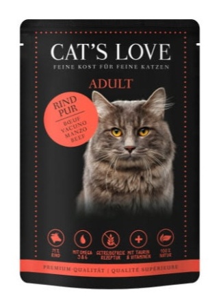 CAT'S LOVE Rind Pur - wołowina w naturalnej galaretce 85g