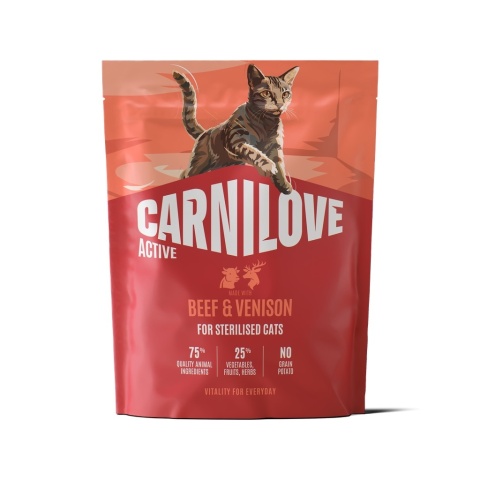 Carnilove Active Wołowina i Dziczyzna 400g sucha karma dla kotów dorosłych