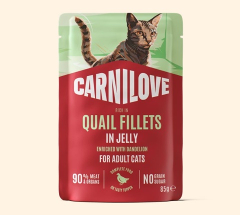 Carnilove Jelly przepiórka z mniszkiem filety w galaretce - karma mokra dla kota 85g