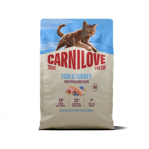Carnilove True Fresh Ryba i Indyk 2kg sucha karma dla kotów dorosłych