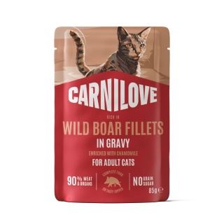 Carnilove Gravy dzik z rumiankiem filety w sosie - karma mokra dla kota 85g