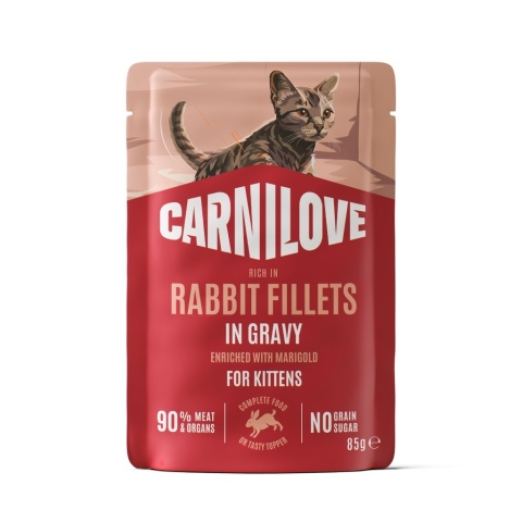 Carnilove Gravy Kitten królik z nagietkiem filety w sosie - karma mokra dla kociąt 85g