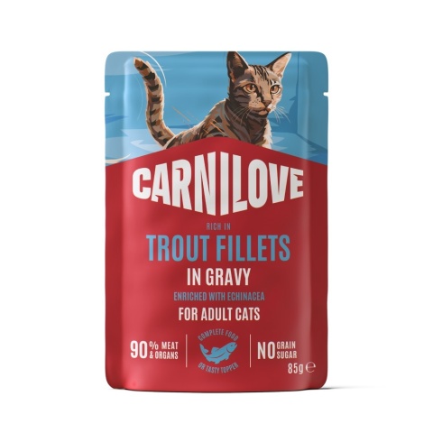 Carnilove Gravy pstrąg z jeżówką filety w sosie - karma mokra dla kota 85g