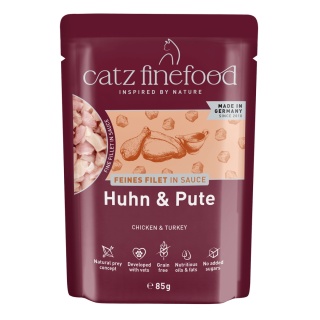 Catz Finefood Feines Filet Kurczak i indyk fileciki w sosie - mokra karma dla kota 85g