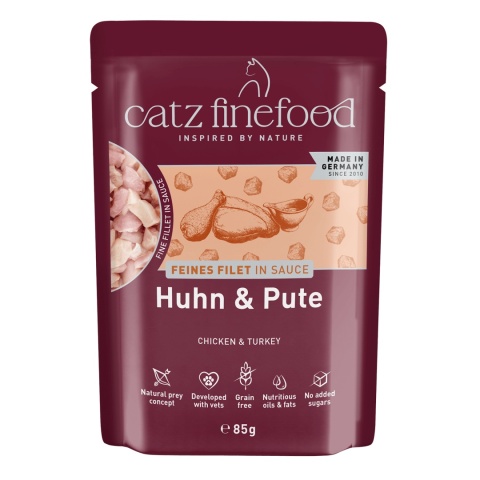 Catz Finefood Feines Filet Kurczak i indyk fileciki w sosie - mokra karma dla kota 85g