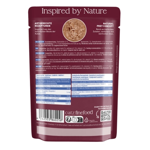 Catz Finefood Feines Filet Tuńczyk fileciki w sosie - mokra karma dla kota 85g