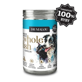 Dr Malou Liofilizowane Rybki kapelan - przysmak dla kota 80g