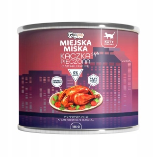 Gaczoo Miejska Miska Kaczka Pieczona Style - kurczak i kaczka karma dla kota 185g