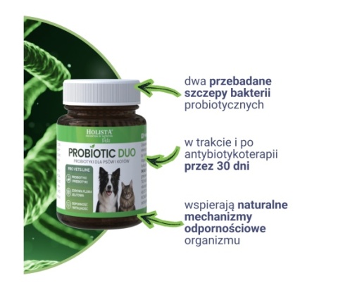 Holista Probiotic Duo - probiotyk dla psów i kotów 30 tabletek