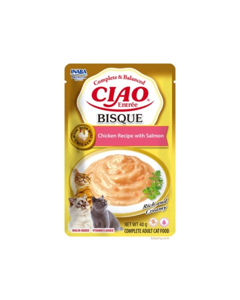 Inaba CIAO Entree Bisque Chicken Salmon - aksamitne puree dla kota 40g