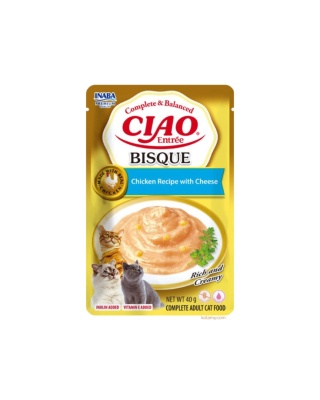 Inaba CIAO Entree Bisque Chicken Cheese - aksamitne puree dla kota 40g
