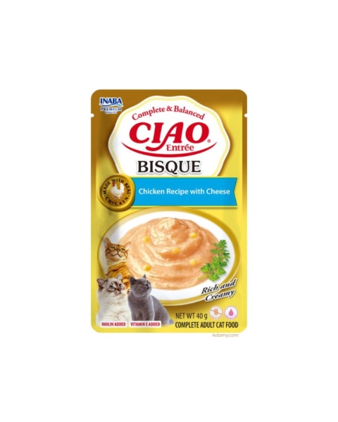 Inaba CIAO Entree Bisque Chicken Cheese - aksamitne puree dla kota 40g