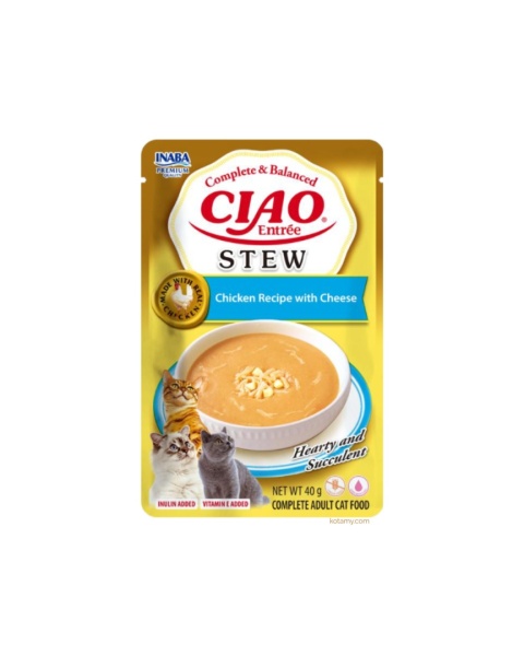 Inaba CIAO Entree Stew Chicken Cheese - kremowy gulasz z kawałkami 40g