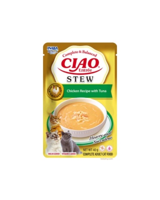 Inaba CIAO Entree Stew Chicken Tuna - kremowy gulasz z kawałkami 40g