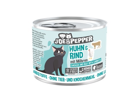 Joe & Pepper Huhn Rind kurczak i wołowina z marchewką - mokra karma dla kota 200g