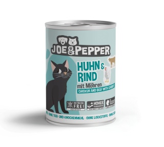 Joe & Pepper Huhn Rind kurczak i wołowina z marchewką - mokra karma dla kota 400g