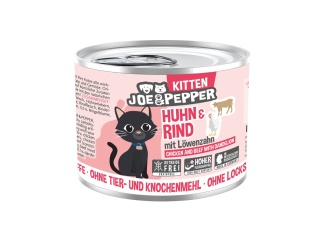 Joe & Pepper Kitten Huhn Rind kurczak i wołowina z mniszkiem lekarskim - mokra karma dla kociąt 200g