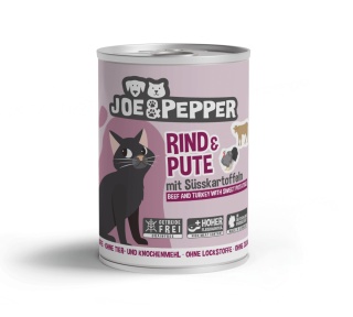 Joe & Pepper Rind Pute wołowina i indyk z batatem - mokra karma dla kota 400g