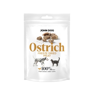 John Dog Freeze Dried Struś - liofilizowany monobiałkowy przysmak dla psa i kota 30g