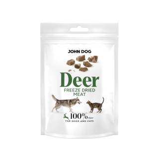 John Dog Freeze Dried Jeleń i Sarna - liofilizowany przysmak dla psa i kota 30g