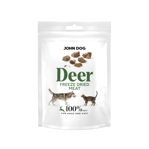 John Dog Freeze Dried Jeleń i Sarna - liofilizowany przysmak dla psa i kota 30g