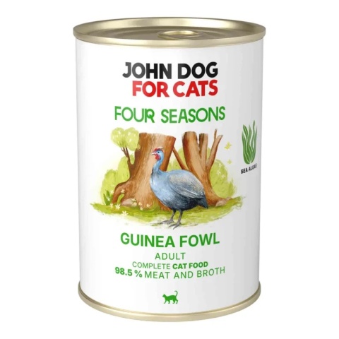John Dog for Cats Perliczka Four Seasons - monobiałkowa karma mokra dla kota 400g
