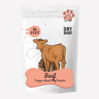 Lio PEPE Beef Hearts serca wołowe - liofilizowany przysmak dla kota 60g