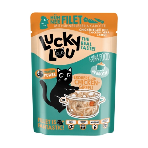 Lucky Lou Extrafood kurczak i wątróbka z kurczaka w bulionie 70g