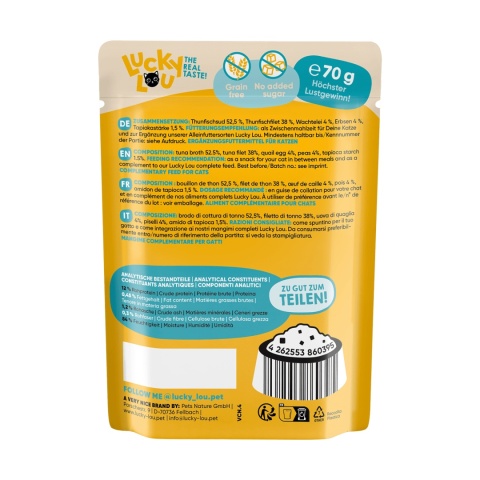 Lucky Lou Extrafood tuńczyk i jajko przepiórcze w galaretce 70g