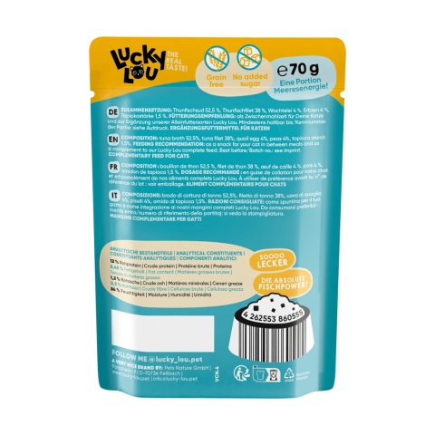 Lucky Lou Extrafood tuńczyk i jajko przepiórki w bulionie 70g
