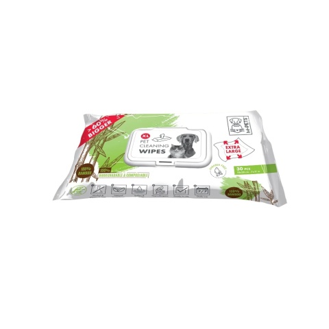 M-PETS Chusteczki bambusowe XL oczyszczające 30szt