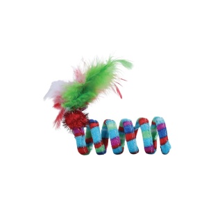 M-PETS Loop kolorowa spiralka - zabawka dla kota z piórkiem