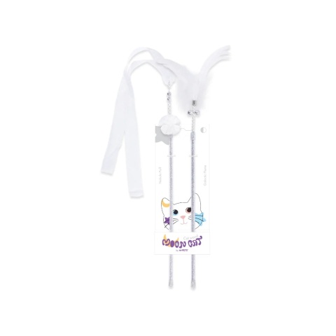 M-Pets MoonCAT Nebula & Galactic - wędka dla kota 2szt srebrna biała