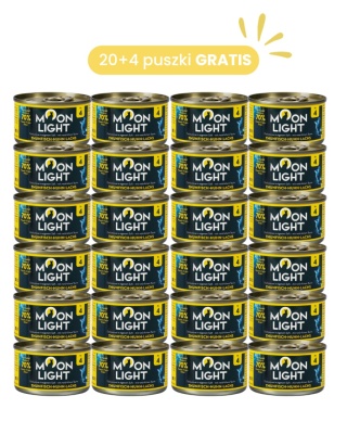 MOONLIGHT DINNER nr 4 ZESTAW PROMOCYJNY 20+4 puszki GRATIS - tuńczyk kurczak łosoś 80g