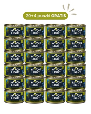 MOONLIGHT DINNER nr 5 ZESTAW PROMOCYJNY 20+4 puszki GRATIS - kurczak kałamarnica marchew dynia 80g