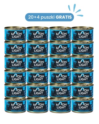 MOONLIGHT DINNER nr 7 ZESTAW PROMOCYJNY 20+4 puszki GRATIS - tuńczyk i krewetki 80g
