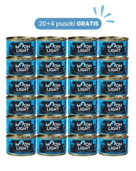 MOONLIGHT DINNER nr 7 ZESTAW PROMOCYJNY 20+4 puszki GRATIS - tuńczyk i krewetki 80g