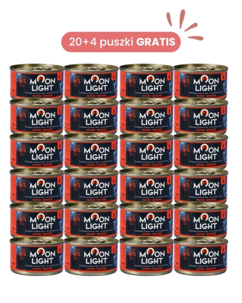 MOONLIGHT DINNER nr 8 ZESTAW PROMOCYJNY 20+4 puszki GRATIS - kurczak warzywa 80g