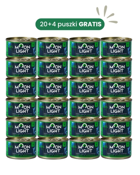 MOONLIGHT DINNER nr 9 ZESTAW PROMOCYJNY 20+4 puszki GRATIS - lucjan z dynią 80g