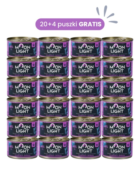 MOONLIGHT DINNER nr 10 ZESTAW PROMOCYJNY 20+4 puszki GRATIS - tuńczyk shirasu 80g