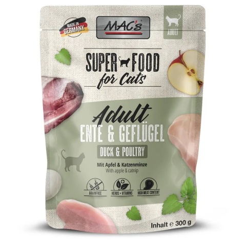 Mac's Cat Superfood kaczka i drób saszetka 300g