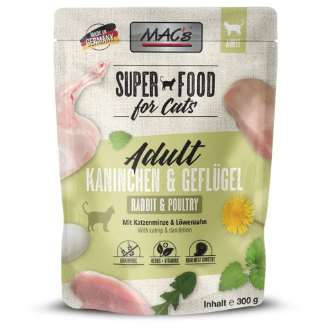 Mac's Cat Superfood królik i drób saszetka 300g