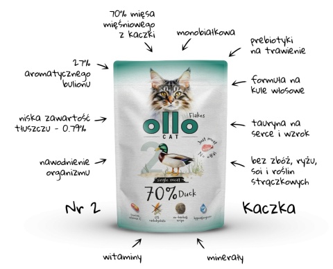 Ollo Cat nr 2 Duck Kaczka - mokra karma dla kota 85g