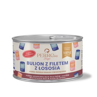 PERROland Soups Bulion z filetem z łososia dla psa i kota 140g