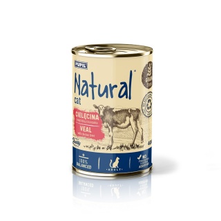 PUPIL Natural Cat cielęcina z wątróbką z kurczaka - mokra karma dla kota 400g