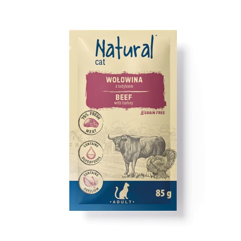 PUPIL Natural wołowina z indykiem - karma dla kota 85g