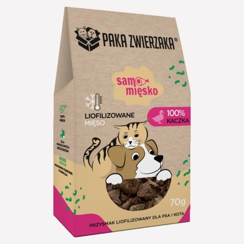Paka Zwierzaka SAMO MIĘSKO Kaczka - przysmak liofilizowany 70g